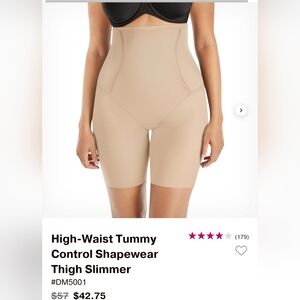 High-Waist Tummy Control Shapewear Thigh Slimmer - Tan.  New.  XL